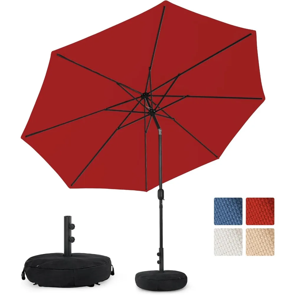 

Patio Umbrella with Sand Bag Umbrella Base, Outdoor Umbrella with Tilt and Crank, UV protection large sun shade umbrellas