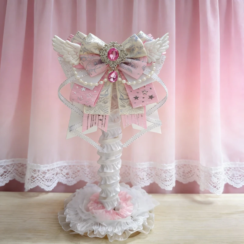 

Original Angel Wing Headphone Stand Custom-made Headphones Holder Pink Plush Headset Bracket Gaming Accessory Support Casque