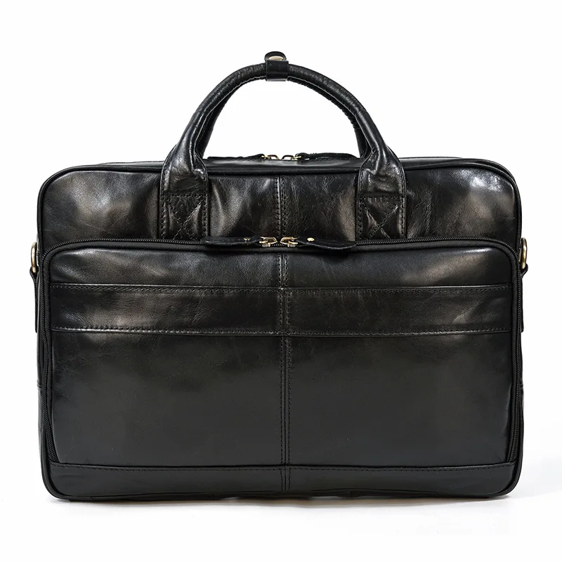 Business Office Laptop Bag for Men Genuine Leather Handbag Men's Real Leather Computer Shoulder Bag Male Fashion Briefcase