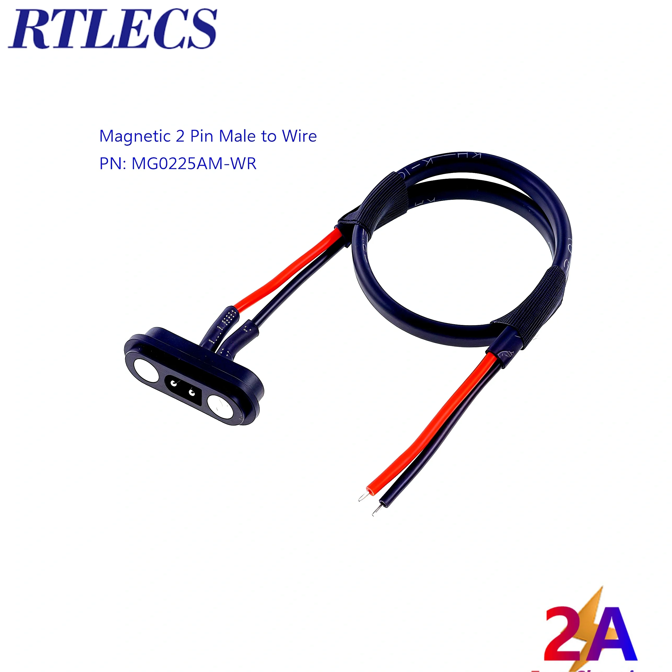1/5 Pcs 2A12V Waterproof Magnetic PogoPin Connector 2Pin Male Female 2.54 MM Spring Loaded High Current 2P DC Power Socket