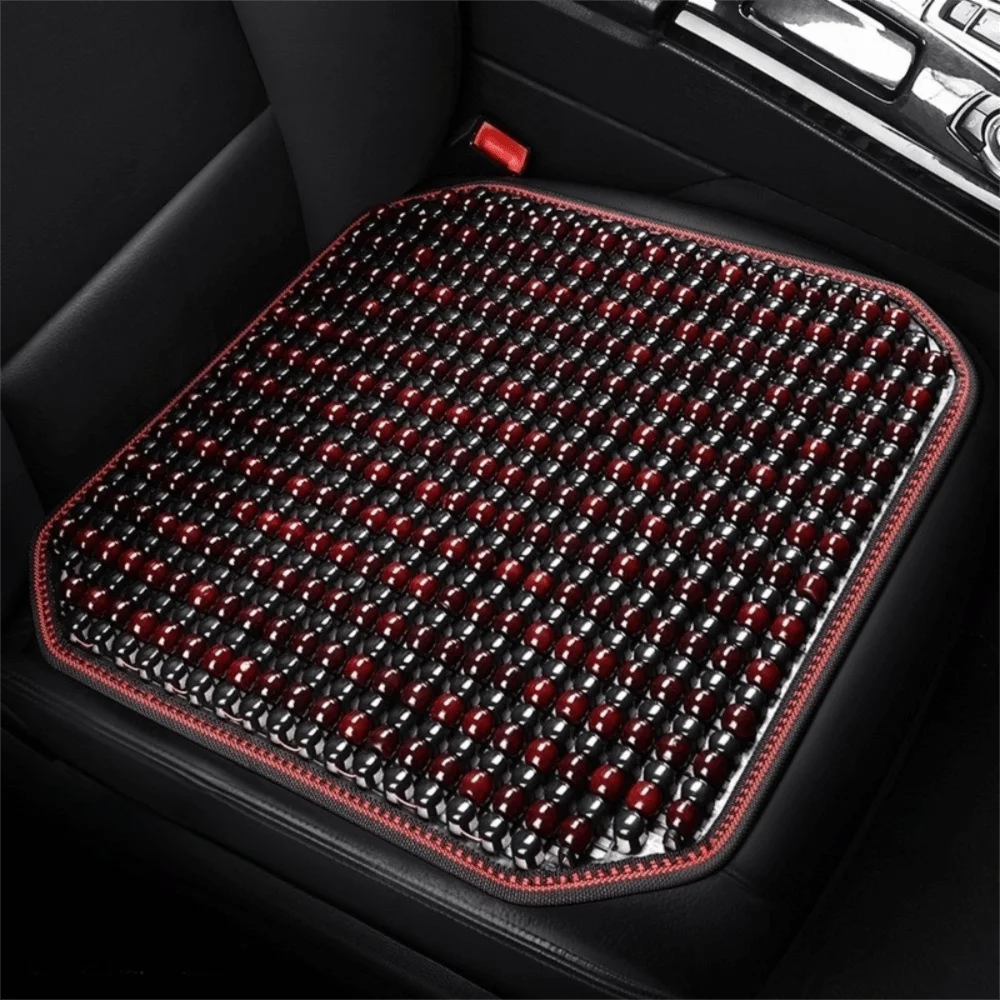 42x42cm Wooden Beads Pad Non-slip Summer Wooden Bead Cushion Handwoven Pad Breathable Designs Car Seat Cushion