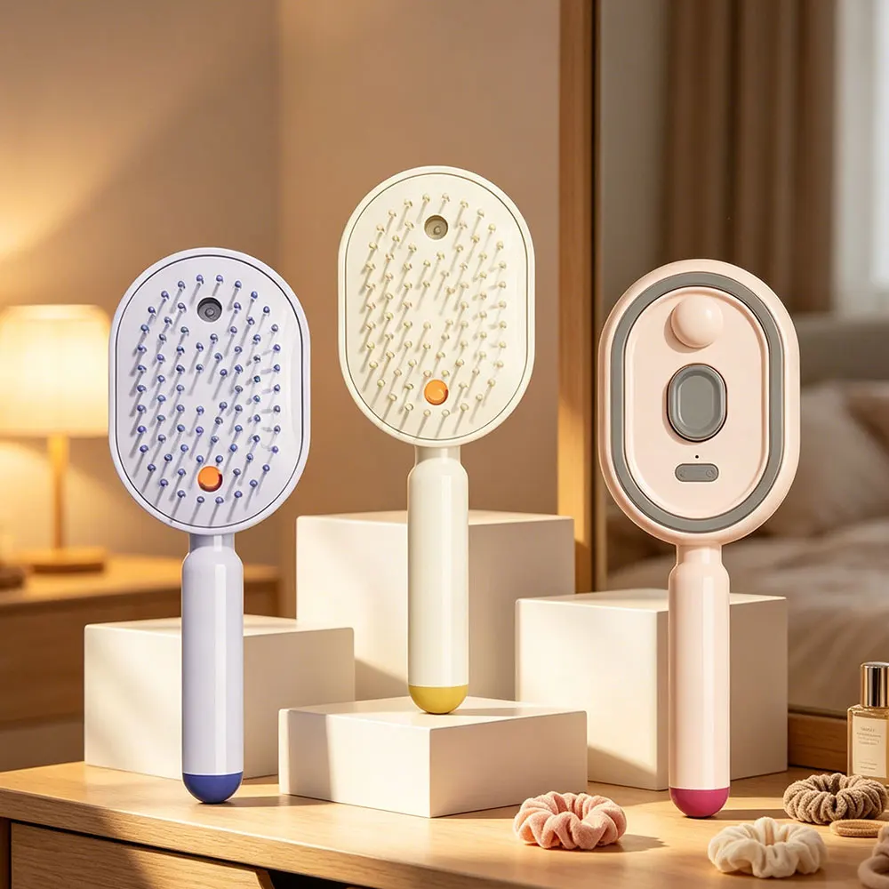 Spray Air Cushions Massage Comb,Anti-Tangle Massage Misting Hair Brush,Reduce Frizz, Helps Smooth for Frizzy Hair Scalp Care
