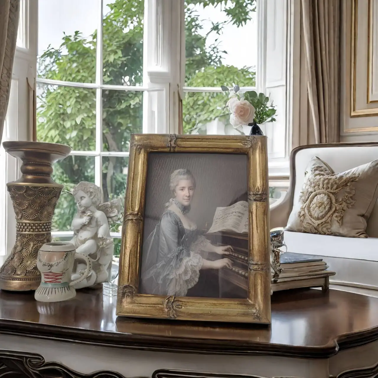 

Mutihome Room Decoration Home Decor Itemfrench European Style Photo Frame Vintage Oil Painting Cloth Picture Frame Display Table