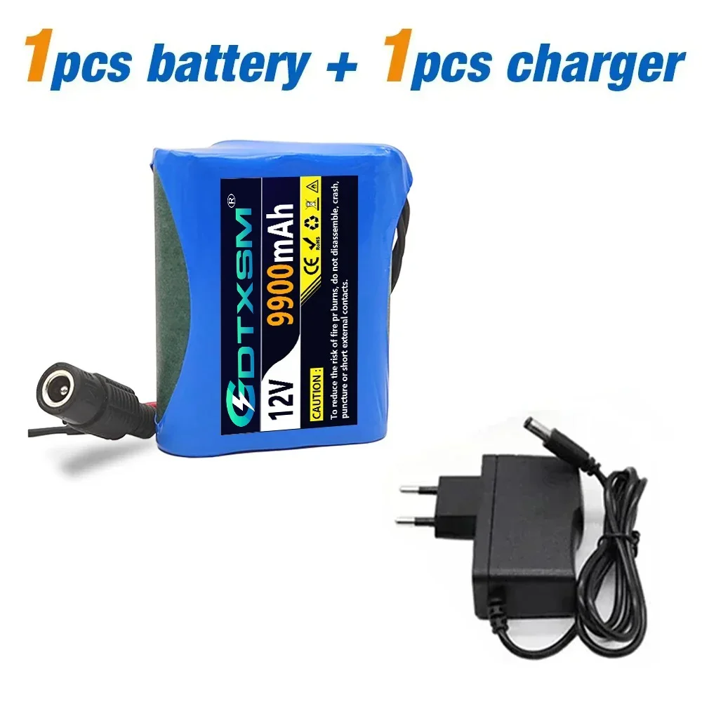 

New 3S1P Protection Plate12V 9900mAh Battery Pack 12V 9900mAh 18650 Lithium ion DC 12.6V Super Rechargeable Battery + Charger