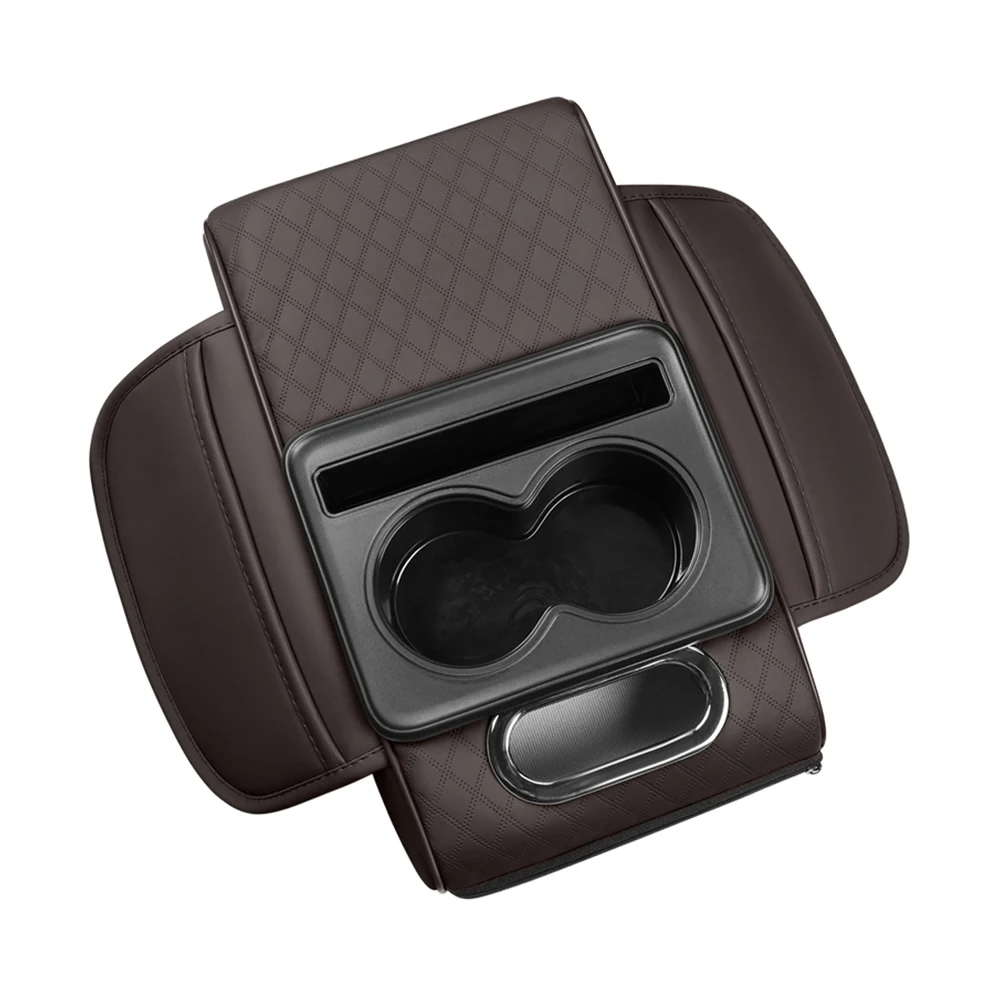

Auto Universal Multifunctional Car Armrest Box Pad with Cup Holder Storage Armrest Box Booster Pad Car Tissue Box