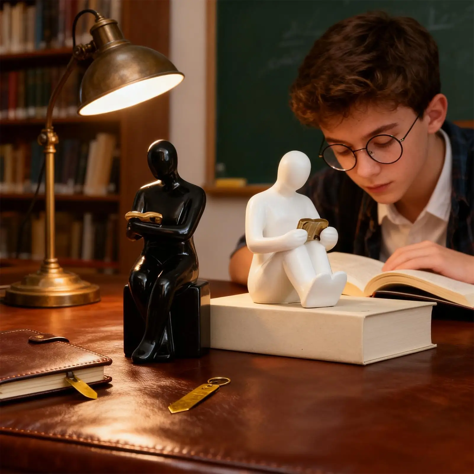 نهايات كتاب الجدة ثلاثية الأبعاد على شكل بشري عرض حديث ديكور الدفتين الحديثة لأصدقاء العائلة غرفة المعيشة مكتبة المكتب المنزلي