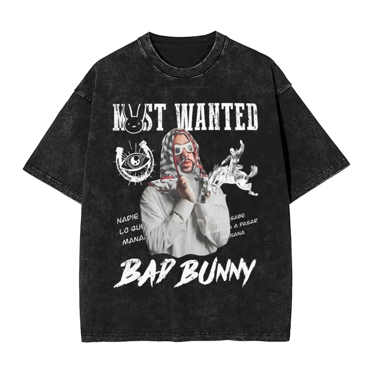 

Bad Bunny Most Wanted Tour 2024 T Shirt Summer Y2K Retro T-Shirts 2024 Casual Popular Tshirt For Men Short-Sleeve Loose Tops