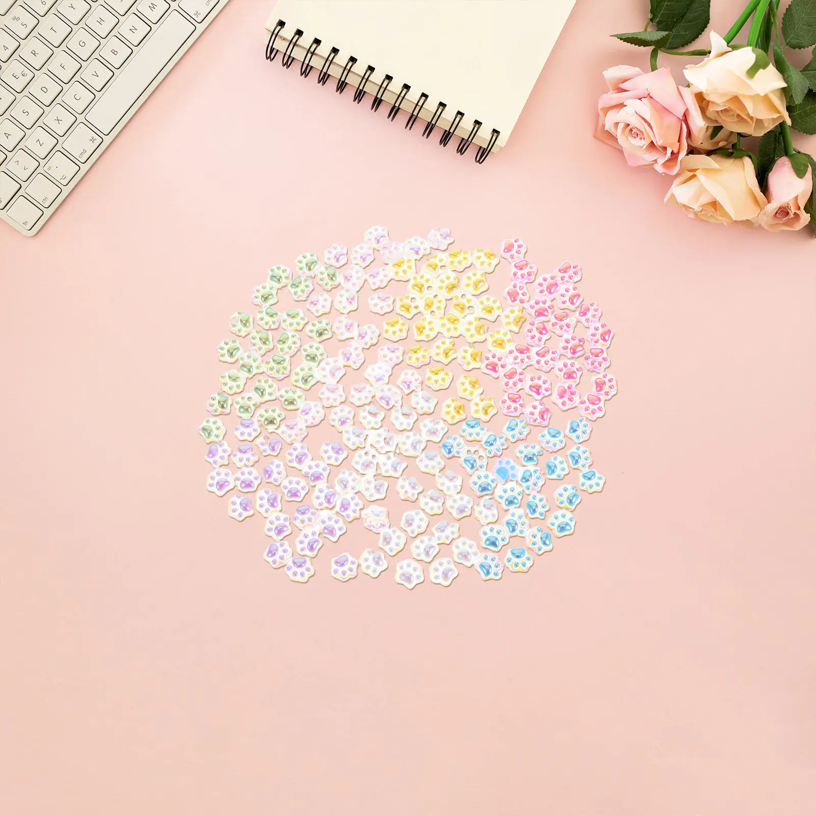 

140 миниатюрных фигурок кошачьих лапок из смолы, светящихся в темноте, для оформления садовых вечеринок, для использования в помещении и на улице, для миниатюрного декора