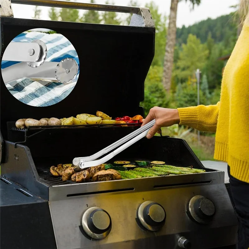 

A67M-BBQ Щипцы для токарной обработки колбас Кухонные щипцы из нержавеющей стали Многоцелевой захват Зажим для хлеба/зажимы для стекака