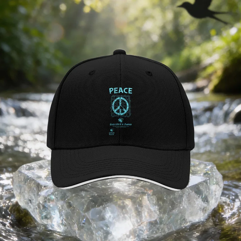 Jigsaw And Peace Symbol Sandwich Cap, Unisex Easy Lightweight Adjustable Outdoor Sun Hat, Ideal Gift for Travel, Parties, Birthd