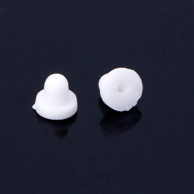 2023 New 100PCS Silicone Earring Backs White Earring Backings Soft Earring Stoppers Safety Back Pads Backstops Earring Stopper