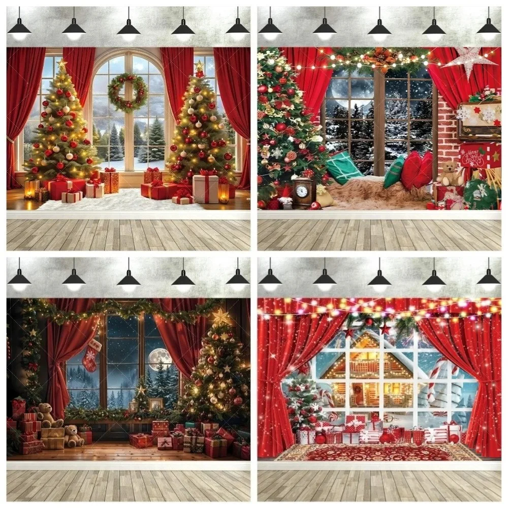 

Winter Joyful Christmas Festival Showcase Photography Background, Christmas Tree Gift Background, Party Photography Background