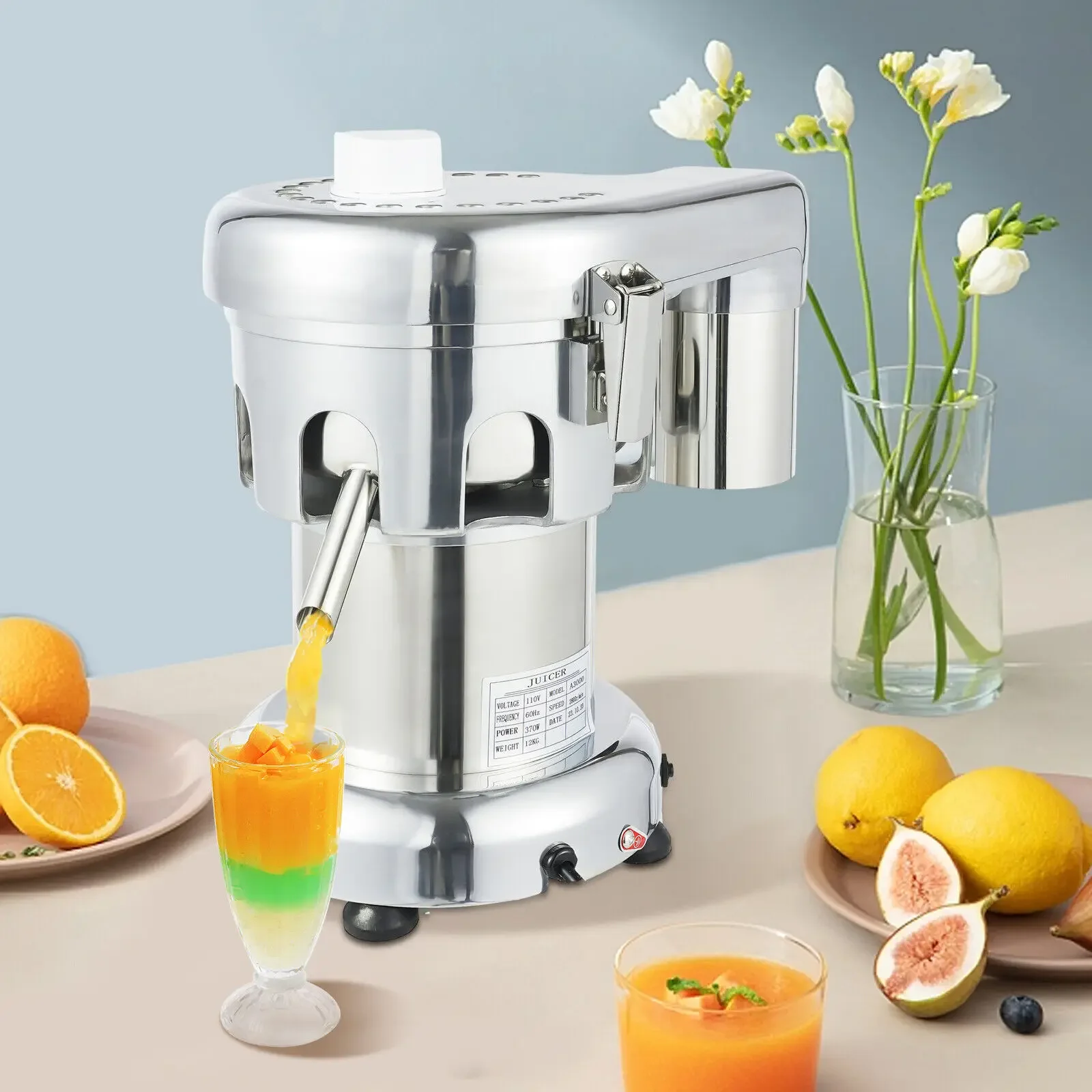 Commercial Electric Juice Extractor Centrifugal Juicer Machine Heavy Duty 370W