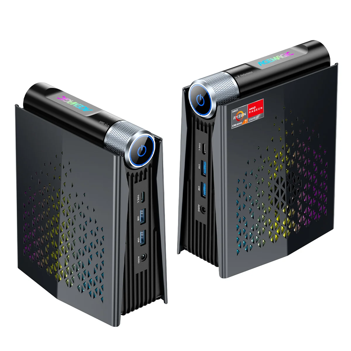 

ACEMAGIC MINI PC AMD Ryzen 7 8745HS 32GB RAM 1TB SSD Windows 11 Pro MINI Computer Wifi6 BT5.2 With RGB Light 4K Triple Display