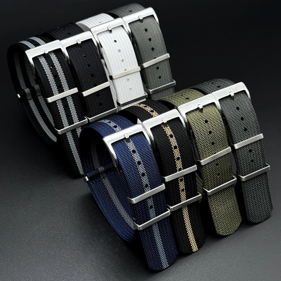 

Nylon Army Sports Brand Nylon Fabric Beltaccessories Belt Buckle Bands Black 19mm 21mm Watch Strap Dropshipping Belt