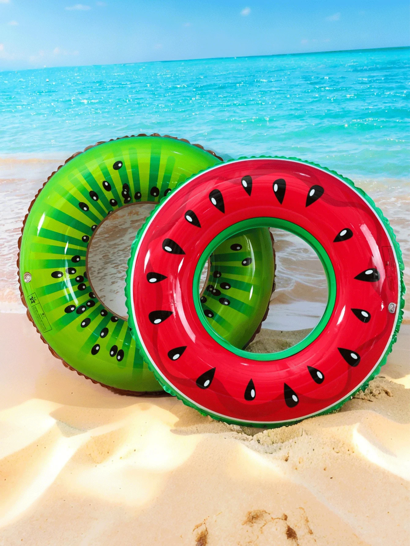 1 قطعة خاتم سباحة على شكل كيوي أخضر فريد من نوعه ، عوامة نجاة للإبط لطيفة للبالغين ، عوامة حمام سباحة قابلة للنفخ من مادة PVC ، مناسبة لحمامات السباحة #3