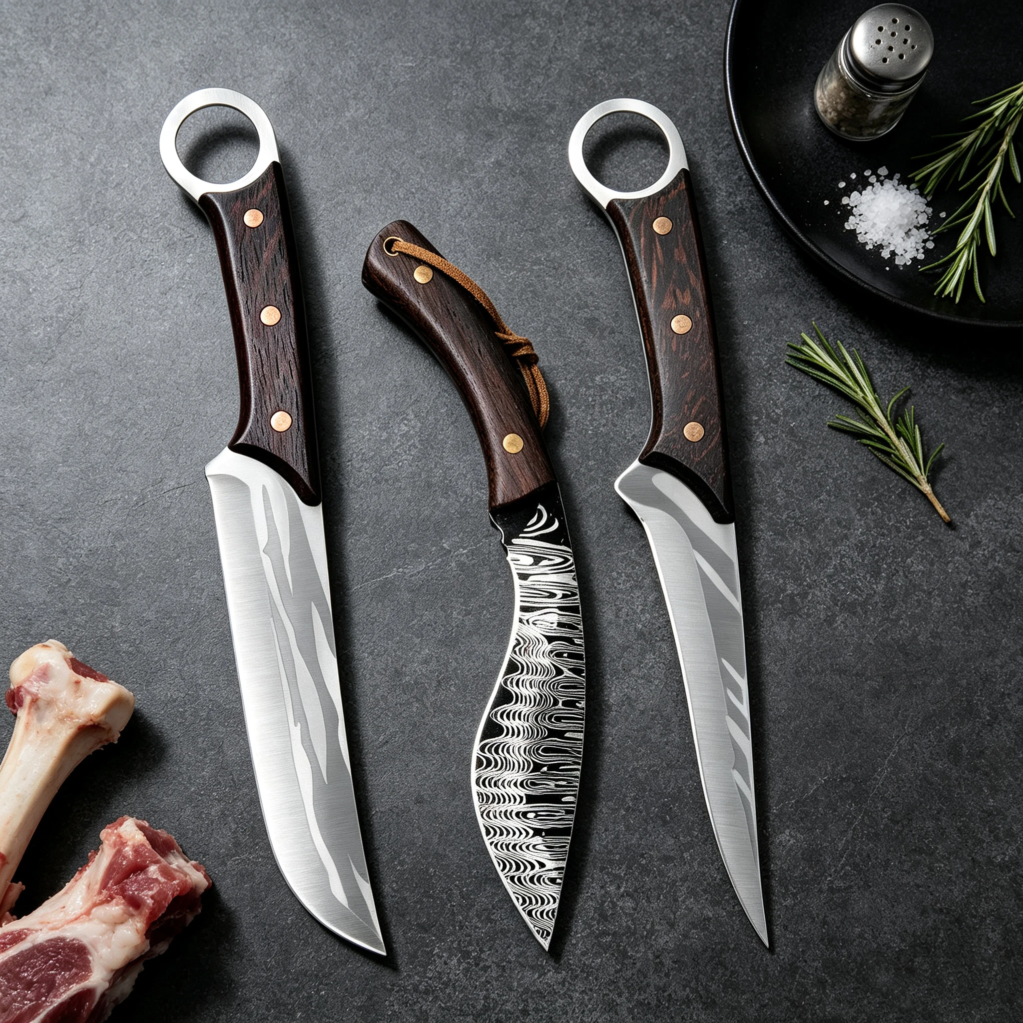 3PCS,Kitchen Knife Set Multipurpose Kitchen Cutting Utensils Meat Boning & Slicing Kitchen Set Kitchen Meat Cutting Knife