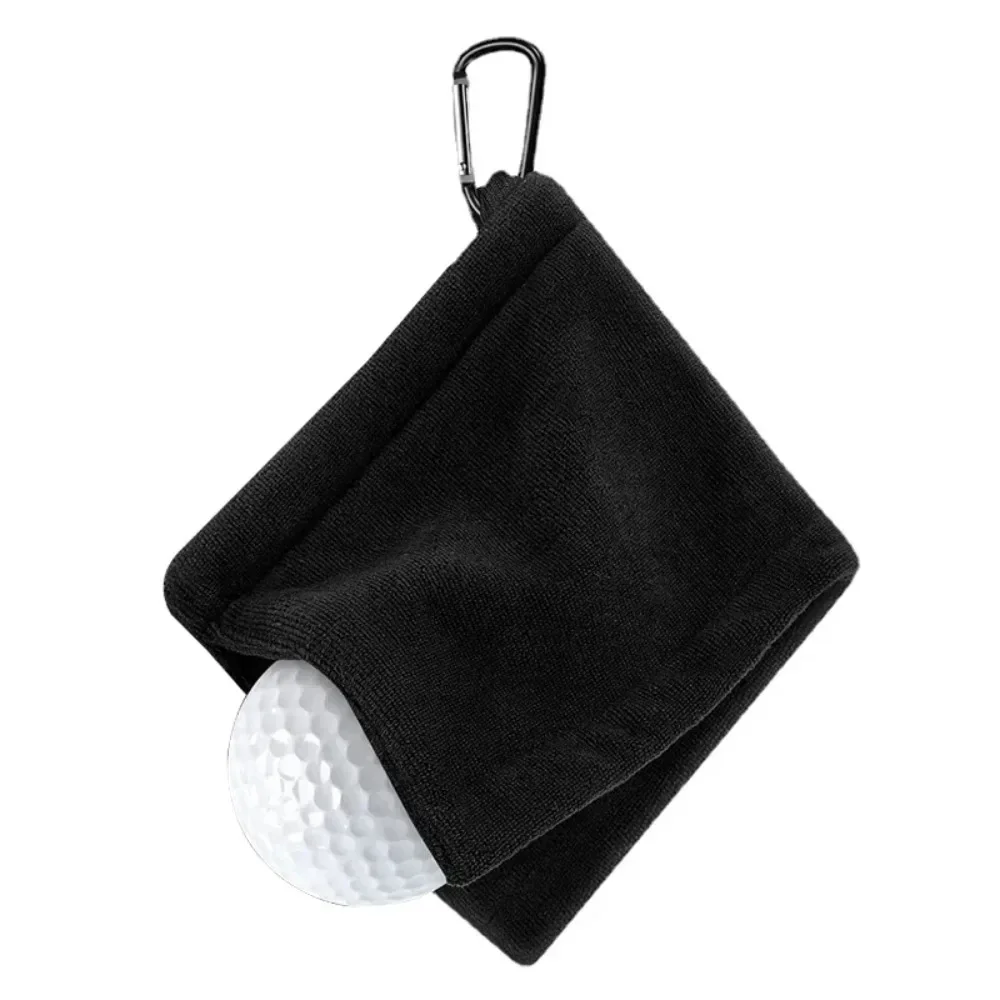 14*14cm Golf Towel High Water Absorption Carabiner Hook Sweat-Absorbent Wiping Cloth for Cleaning Golf Club - view 6