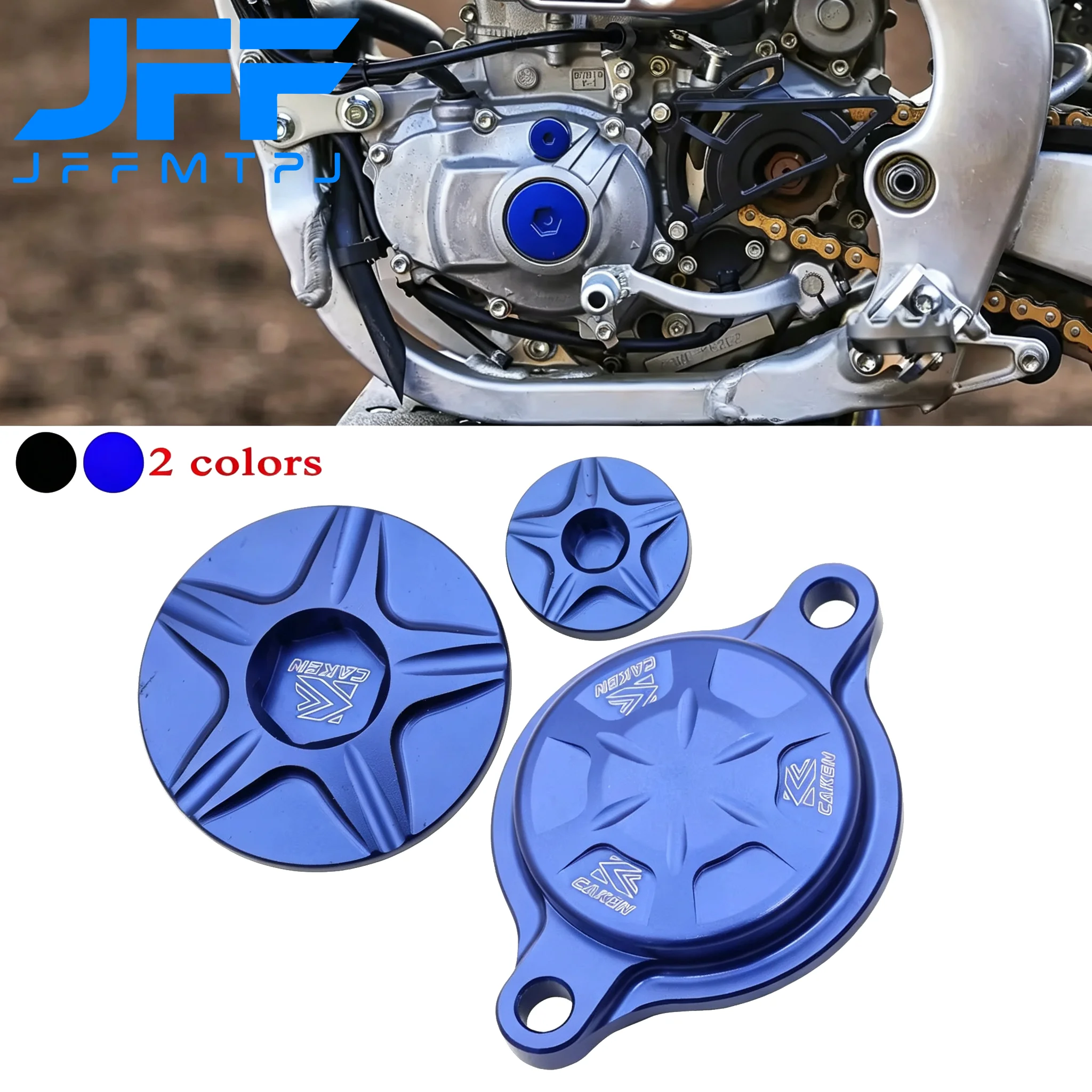 Motorcycle Aluminum Billet Engine Timing Plug Oil Plug Set Oil Filteer Covers For Yamaha YZ WR 250F 450F 250FX 450FX 2014-2021