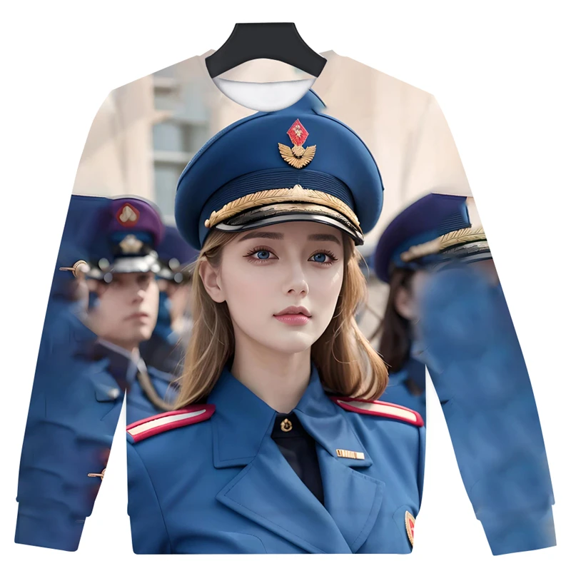 Beautiful Female Soldier Graphic Sweatshirts Women General 3D Printed Pullovers Streetwear Men Long Sleeve Tracksuit Casual Tops