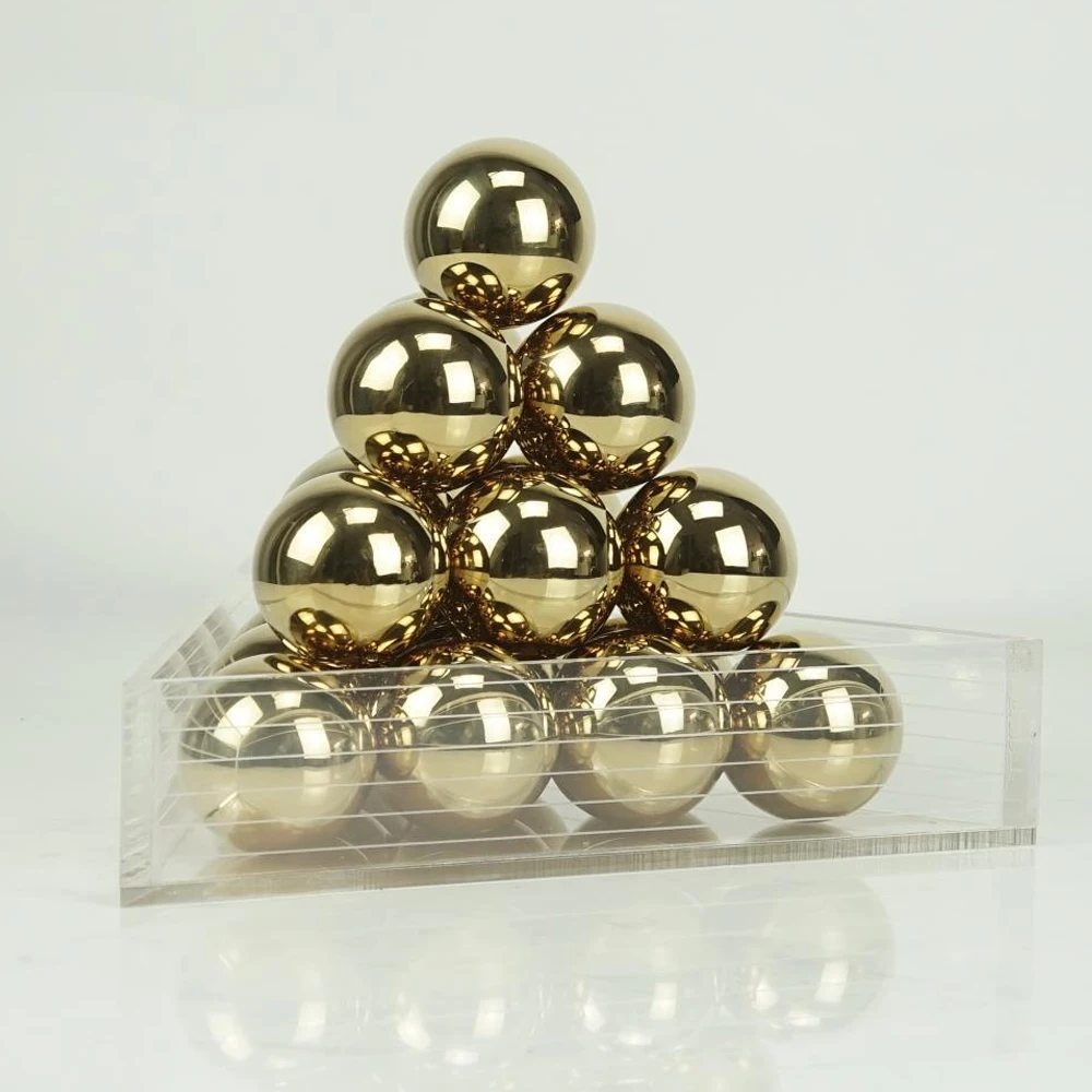 Metal Ball Acrylic Pyramid Ornaments Creative Home Desktop Living Room Porch Ornaments Nordic Luxury Decorative Accessories