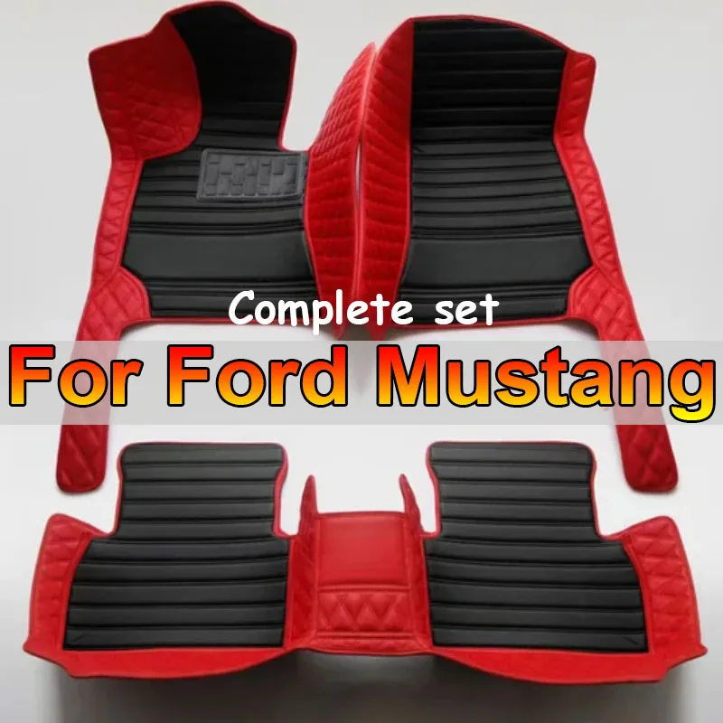 

For Ford Mustang 2021 2020 2019 2018 2017 2016 2015 Car Floor Mats Interior Styling Leather Rugs Auto Protector Carpets Decor