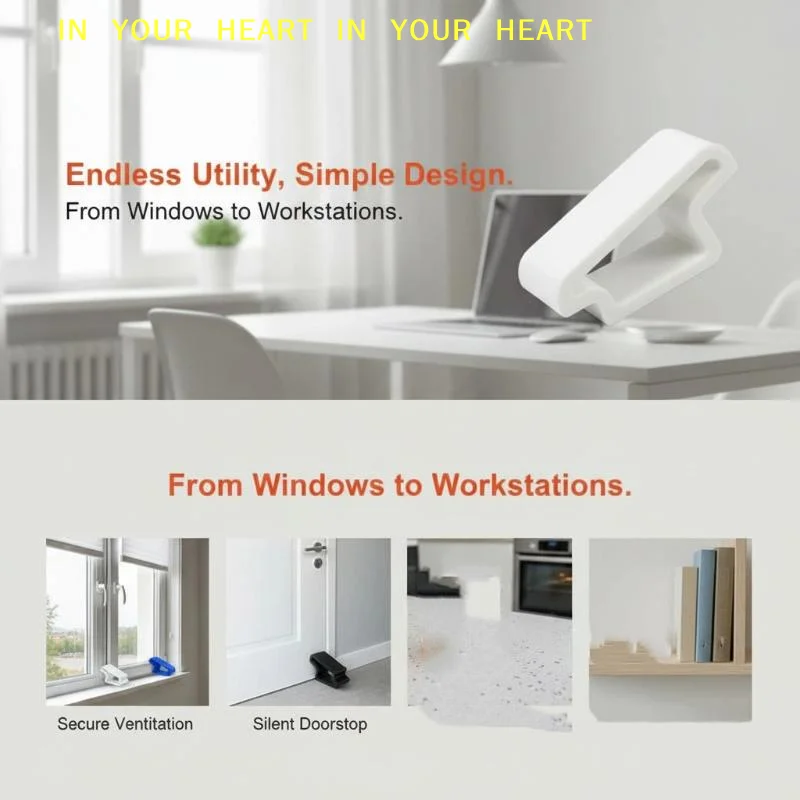 【X】1/2/4pcs Heavy Duty Door Stopper Non-Slip Balcony Window Door Wedge Easy Install For Home Office Bathroom Kitchen Track Lock