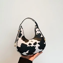 Nuova borsa a tracolla modello mucca per la primavera/estate Borsa da donna versatile Borsa sottobraccio personalizzata con motivo leopardato coreano