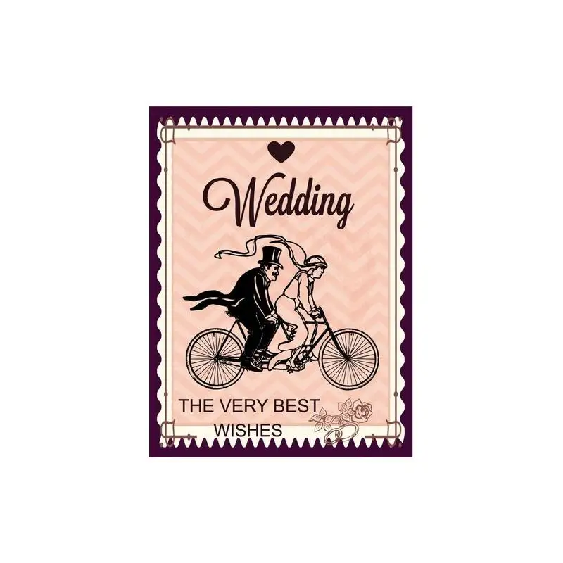 AliExpress NONE Metal plaque vintage retro style Wedding Bicycle Best Classic tin door sign