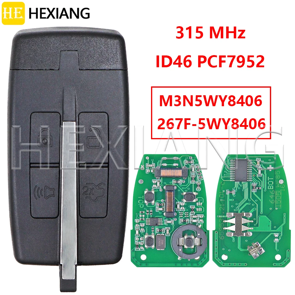 

HE M3N5WY8406 ID46 PCF7952 315 МГц дистанционный ключ без ключа для автомобиля Lincoln MKS MKT Ford Taurus 2009 2010 2011 2012
