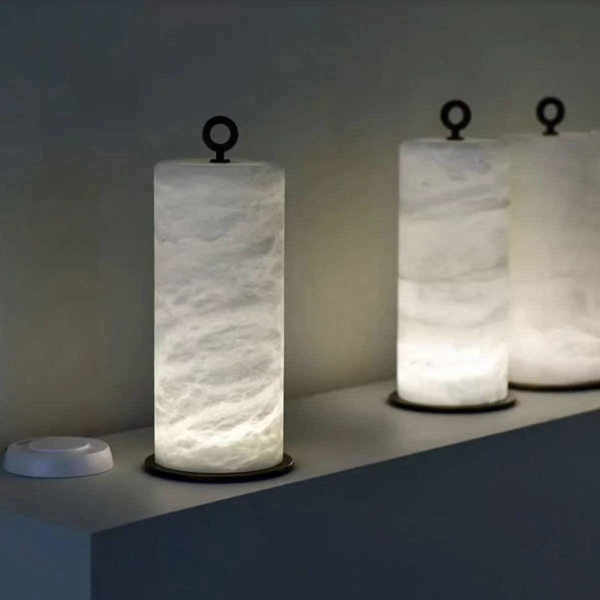

Spanish Natural Marble Table Lamp for Villa Living Room, Bedroom, Bedside, Hotel Study, Exhibition Hall, Decorative Table Lamp