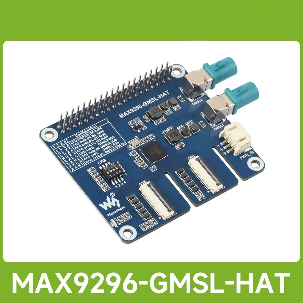 Waveshare 2-Ch GMSL Camera HAT, Equipped With MAX9296A Deserializer, High-Speed And Low-Latency Serial Transmission