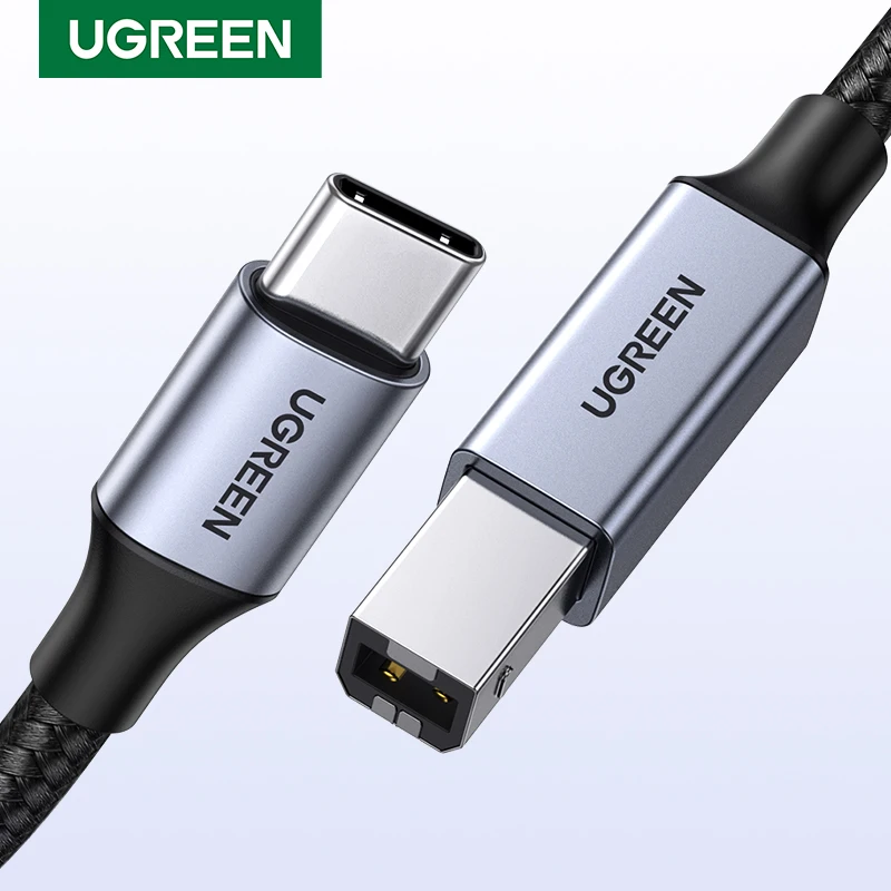 Ugreen usb c para usb tipo b 2.0 cabo para novo macbook pro hp canon irmão epson dell samsung impressora tipo c cabo do varredor da impressora