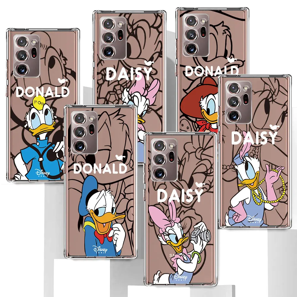 Disney Donald Duck Couple Case for Samsung Galaxy Note 20 Ultra 5G 10 Plus 8 9 10 Lite TPU Transparent Soft Phone Cover J4 J6 J8