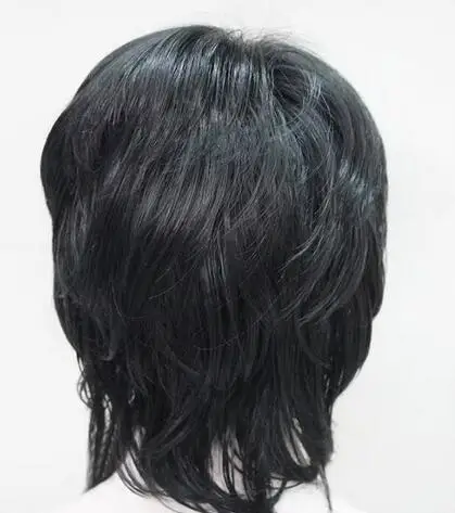 Peluca corta rizada negra para mujer, pelucas de cabello diario