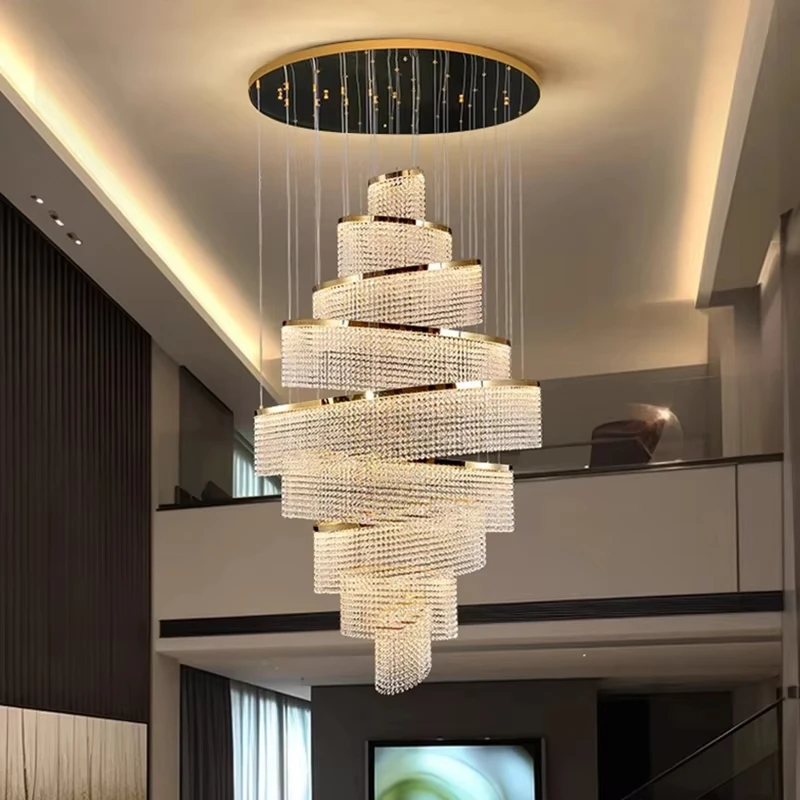 

Modern home decoration crystal chandelier, stair Pendant lamp, living room Pendant lights, interior lighting