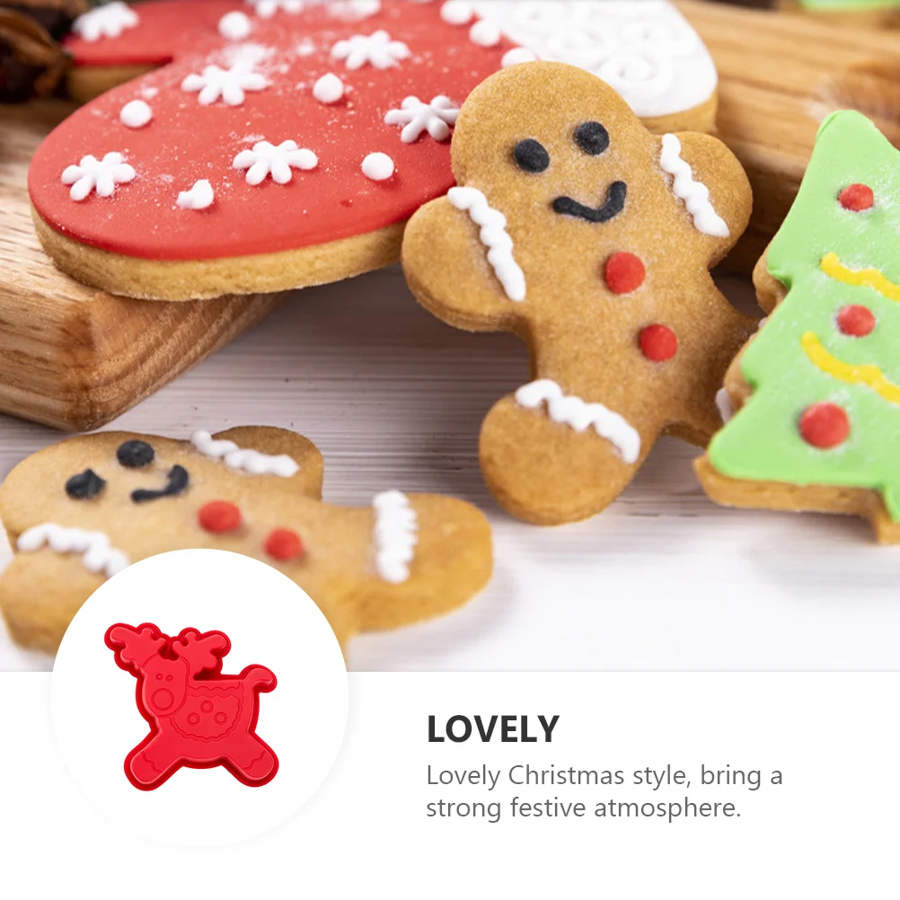 

2Pcs Silicone Baking Mold Christmas Cartoon Design DIY Cake Mold for Cookies Dessert Gift Making Silicone Baking Mode