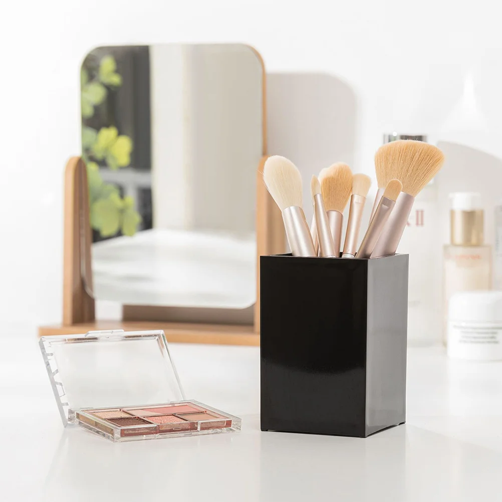 

2Pcs Clear Acrylic Pen Pencil Organizer Makeup Brush Cup Desk Storage Makeup Brush Holder Pencil Holder Pen Cup