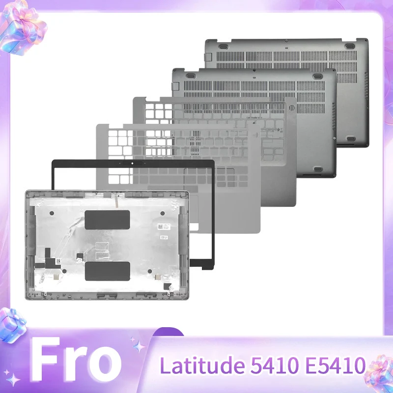 New Replace Cover For Latitude 5410 E5410 Series LCD Back Cover Front Bezel Palmrest Top Lower Bottom Case 0NKPM7 00W819 Silver