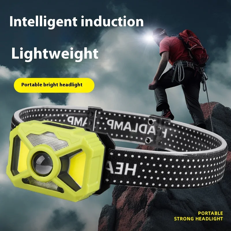 Camping Headlamp Led Rechargeable Long-range Fishing Head Light Individually Controlled Type-C Waterproof Head Lamp