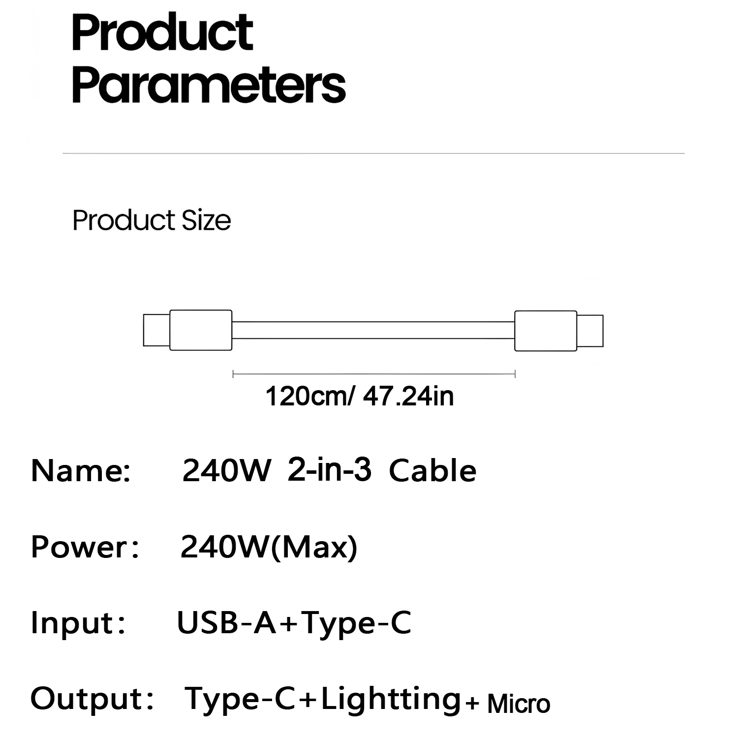 3 في 1 كابل USB نوع C وصلة كابل لسامسونج Xiaomi هواوي USB C كابل آيفون 16 15 14 13 برو شاحن الهاتف كابل بيانات USB #2