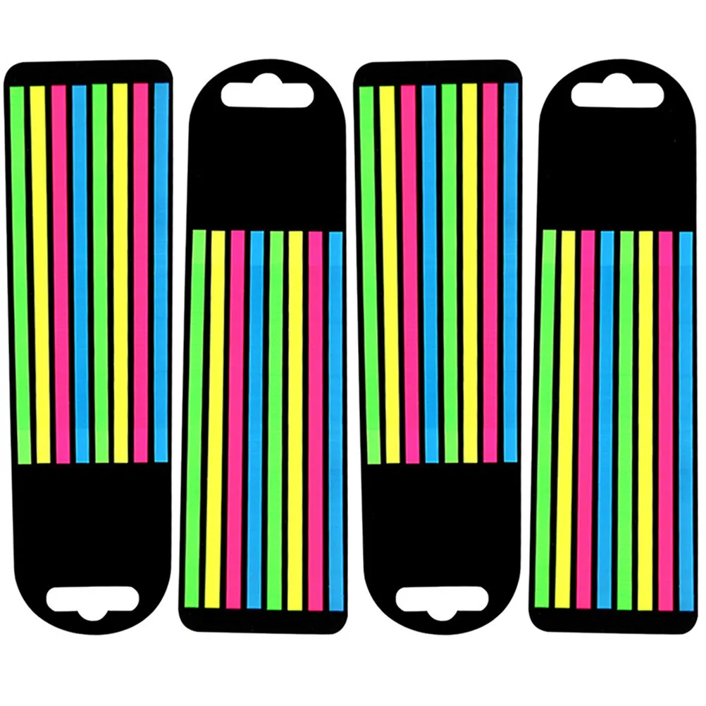 

4 Boxes Fluorescence Reading Strips Professional Highlight Strips for Beginners Soft Textured Book Accessory Colored Note Tabs