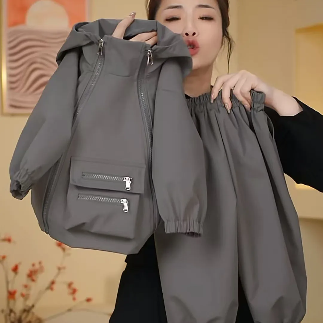 

Spring and Autumn Children's Clothing Set New Boys' and Girls' Korean Edition Casual Hooded Coat+Pants Two Piece Set 90-140cm