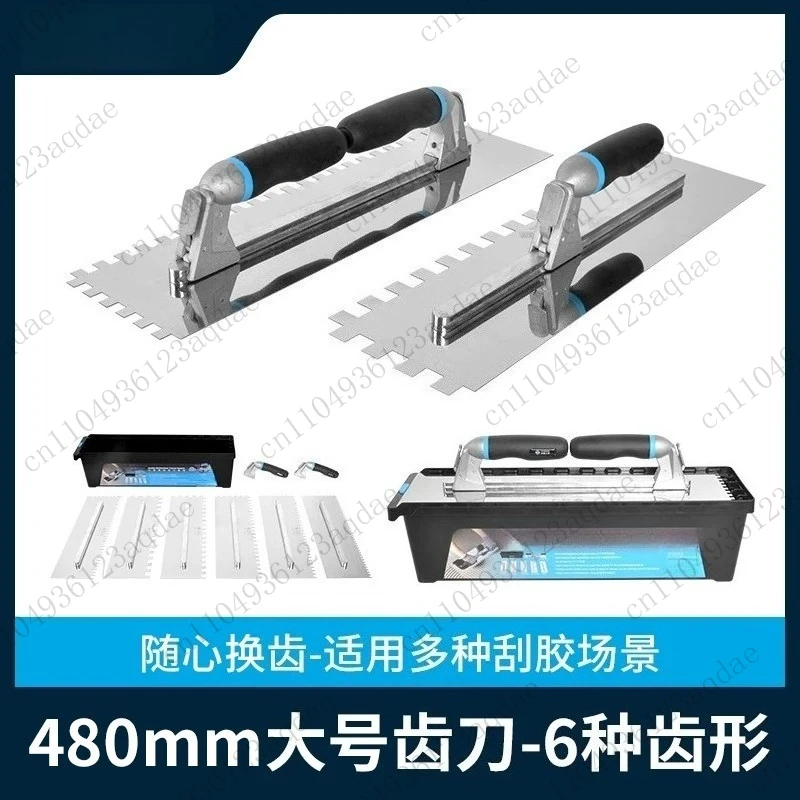 Professional Tiling & Grouting Tool Set, 6 Blade Stainless Steel Mud Spatula for Efficient Wall Floor Construction and Repair