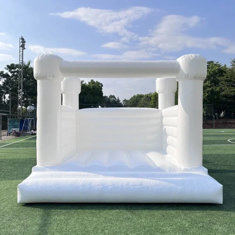 Commercial Inflatable White Bounce House for Adults Kids Grade Bounce House with Blower jumper castle for Birthday Party Wedding