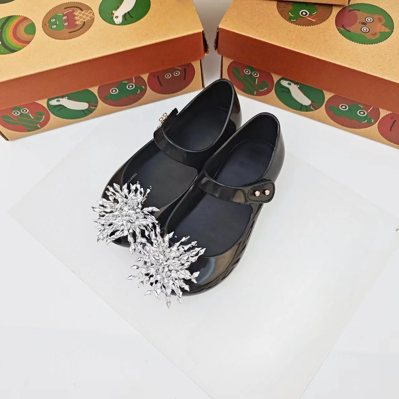 

Brazil Brand Children's Crystal Shiny Girls Sandals Kids Princess Single Shoes Original Style Bling Soft Sole Summer HMI194