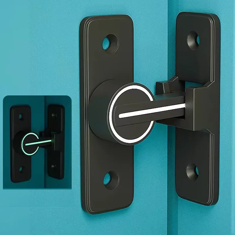 Interior Door Bolt Luminous Bolt Old-Fashioned Surface-Mounted Room Roor Latch 90 Degree Heavy-Duty Lock