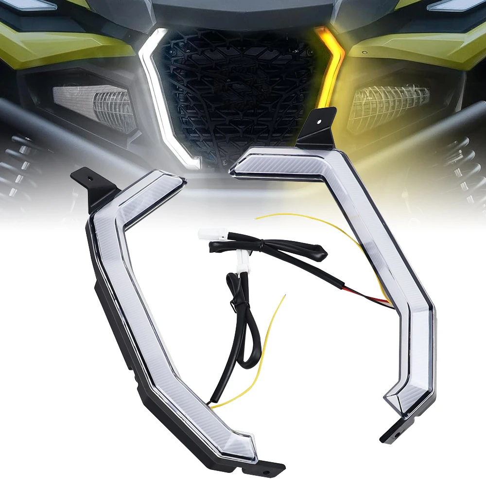 

Front Grill Accent Fang Lights Front Signature Center Grill Lamp for Yamaha Wolverine RMAX2 RMAX4 1000 2021-2025 Accessories