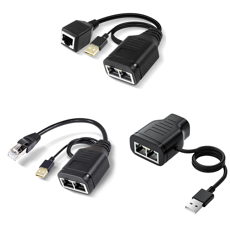 Female 1 To 2 Adapter Cable Network Hundred Megabit Network Sharer RJ45 Multi-Functional 1 To 2 Network Splitter Durable