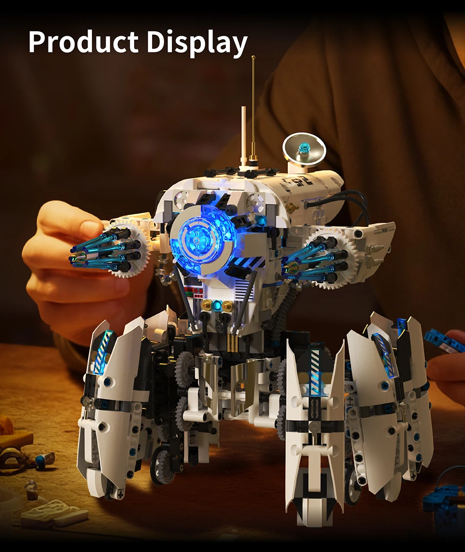 Technical Programming Hexapod Robot Science Fiction War Machine Building Blocks City Remote Control Robots MOC Bricks Toys Gift